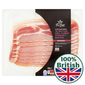 Morrisons The Best 16 Dry Cured Smoked Streaky Bacon Rashers