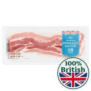 Morrisons Unsmoked Streaky Bacon 16 Rashers