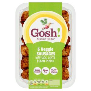 Gosh! 6 Veggie Sausages With Sage & Black Pepper