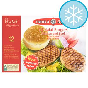 Tahira 12 Halal Chicken & Beef Burgers 780G