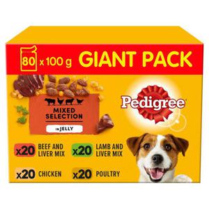 Pedigree Adult 1+ Wet Dog Food Pouches Mixed Selection in Gravy