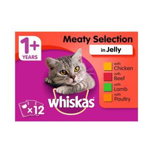 Whiskas Adult 1+ Wet Cat Food Pouches Meaty in Jelly