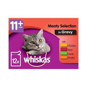 Whiskas Super Senior 11+ Wet Cat Food Pouches Meaty in Gravy