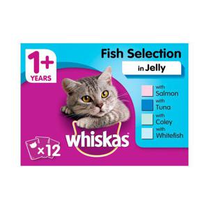 Whiskas Adult 1+ Wet Cat Food Pouches Fish in Jelly