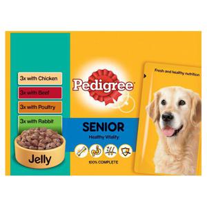 Pedigree Senior 7+ Wet Dog Food Pouches Mixed Selection in Jelly