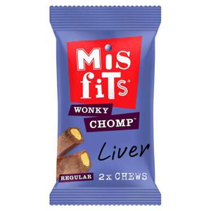 Misfits Wonky Chomp Medium Dog Treats Liver 2 Stick