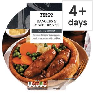 Tesco Bangers & Mash In Yorkshire Pudding 440G