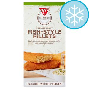 Fry's 4 Golden Crispy Fish Style Fillets 240G