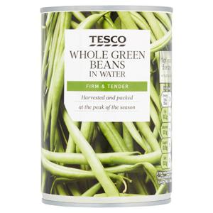 Tesco Whole Green Beans In Water 400G