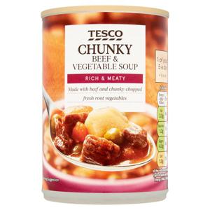 TESCO CHUNKY BEEF & VEG SOUP 400G