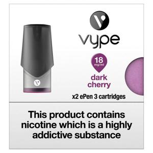 Vype 18Mg/Ml Dark Cherry X2 E Pen 3 Cartridges