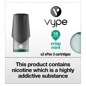 Vype 18Mg/Ml Crisp Mint X2 E Pen 3 Cartridges