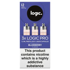 Logic Pro Prefilled E-Liquid Capsules Blueberry 12Mg 3 X 1.5Ml