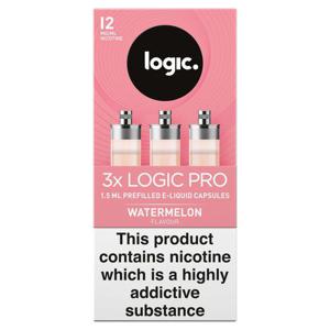 Logic Pro Prefilled E-Liquid Capsules Watermelon 12Mg 3 X 1.5Ml