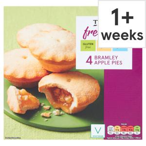 TESCO FREE FROM BRAMLEY APPLE PIES 4 PACK