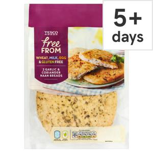 Tesco Free From Garlic & Coriander Naans 2 Pack