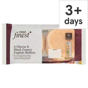 Tesco Finest 4 Cheese & Black Pepper English Muffins