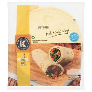 Deli Kitchen 6 Brioche Style Tortilla Wraps 366G