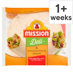 Mission Deli Wheat & White Wraps 6 Pack 367G