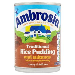 AMBROSIA CREAMED RICE SULTANAS & NUTMEG 400G TIN