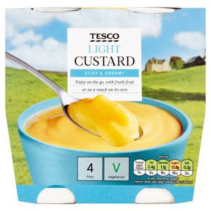 Tesco Ready To Eat Low Fat Custard 4X150g