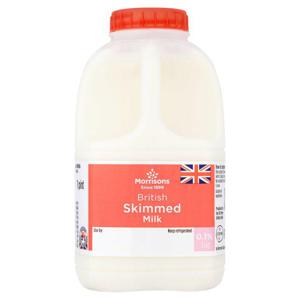 Morrisons British Skimmed Milk 1 Pint