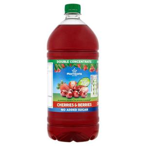 Morrisons No Added Sugar Cherry & Berry Double Concentrate Squash