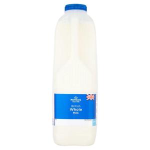 Morrisons British Whole Milk 2 Pint