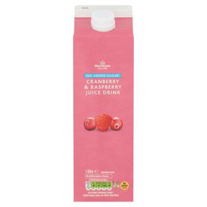 Morrisons Cranberry & Raspberry Juice Drink No Added Sugar