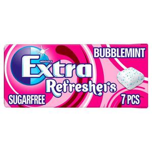 Extra Refreshers Bubblemint Sugar Free Chewing Gum Handy Box 7 Pieces