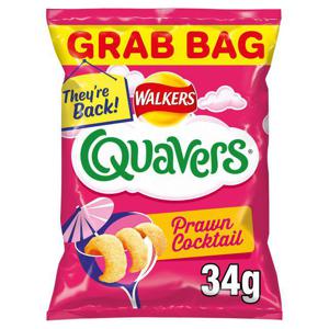 Walkers Quavers Prawn Cocktail Flavour Light Potato Snack