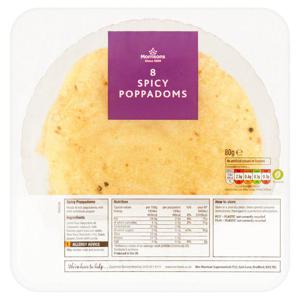 Morrisons Poppadoms Spicy