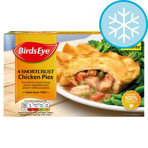 BIRDS EYE 4 SHORTCRUST CKN PIES 620G