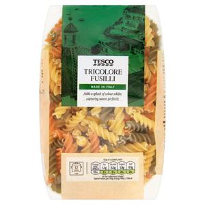 Tesco Tricolore Fusilli Pasta Twists 500G