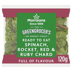 Morrisons Spinach, Wild Rocket, Red & Ruby Chard