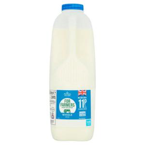 Morrisons For Farmers British Whole Milk 2 Pints