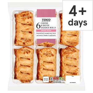 Tesco 6 Cheese & Bacon Rolls 360G