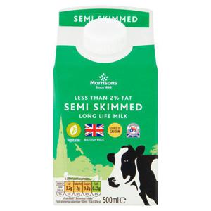 Morrisons Long Life British Semi Skimmed Milk