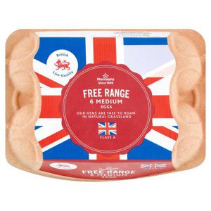 Morrisons Medium Free Range Eggs 6 pack