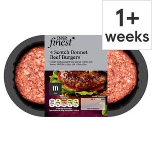 Tesco 4 Scotch Bonnet Chilli Burger 454G