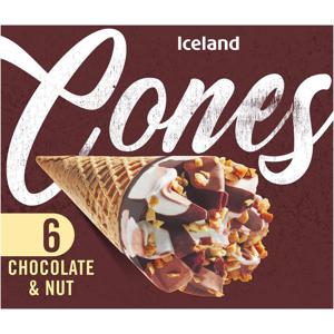 Iceland 6 Chocolate and Nut Cones 372g