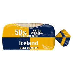 Iceland 50% White and Wholemeal Thick Slice Bread 800g