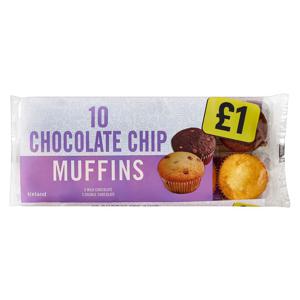 Iceland Chocolate Chip Snack Muffins 10 pack