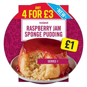 Iceland Raspberry Jam Sponge Pudding 110g