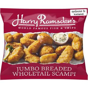 Harry Ramsden's Jumbo Breaded Wholetail Scampi 250g