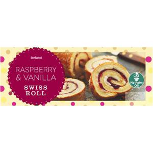 Iceland Raspberry And Vanilla Swiss Roll 300g