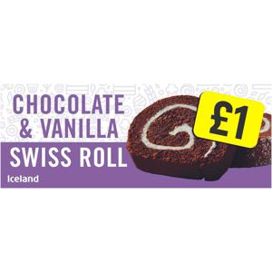 Iceland Chocolate & Vanilla Swiss Roll 300g