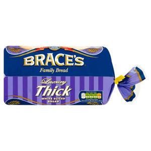 Brace's Family Bread Luxury Thick White Sliced Bread 800g