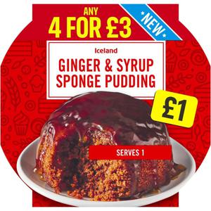 Iceland Ginger Sponge topped with Syrup 110g