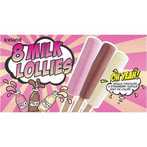 Iceland 8 Milk Lollies 280ml